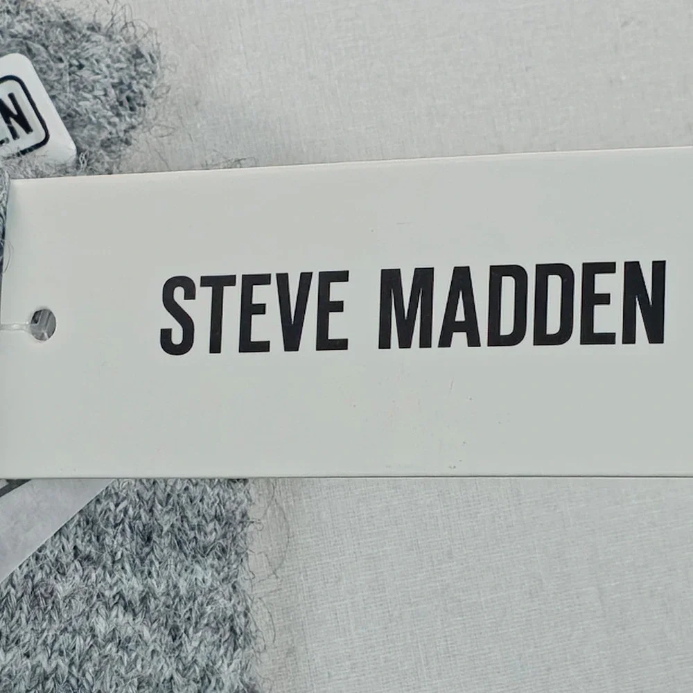 Steve Madden Womens Tech Touch Gloves OS Gray Knit Touchscreen Compatible NWT